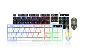 BOSSTON 1600 DPI Gaming Keyboard Mouse Combo Ergonomic Quiet Wired Mini Multimedia Full Size Keyboard Mouse Combo