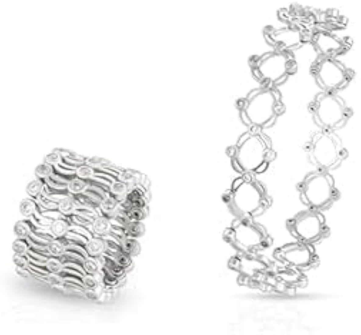 Svan Sterling Silver Convertible 2in1 Ring to Bracelet with 6 Months Warranty, Certificate of Authenticity, 925 Stamp Ring: 0.9" (2.2 cm) | Bracelet: 2.9" (7.4 cm), Women & Girls