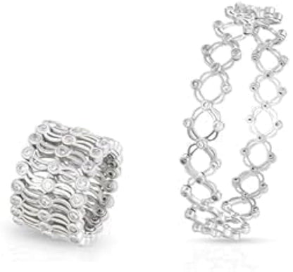 Svan Sterling Silver Convertible 2in1 Ring to Bracelet with 6 Months Warranty, Certificate of Authenticity, 925 Stamp Ring: 0.9" (2.2 cm) | Bracelet: 2.9" (7.4 cm), Women & Girls