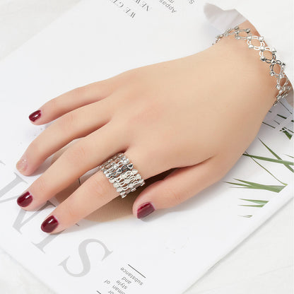 Svan Sterling Silver Convertible 2in1 Ring to Bracelet with 6 Months Warranty, Certificate of Authenticity, 925 Stamp Ring: 0.9" (2.2 cm) | Bracelet: 2.9" (7.4 cm), Women & Girls