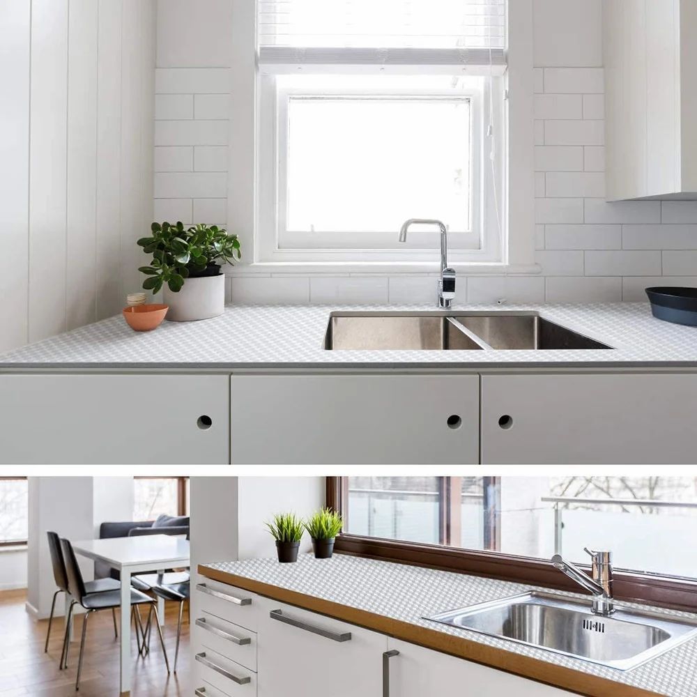 Aluminium Silver 3D Foil Kitchen Wallpaper, Oil Proof Waterproof Heat Resistant Sticker