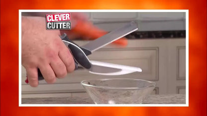 Black Plastic Clever Cutter 2 In 1 Knife And Cutting Board