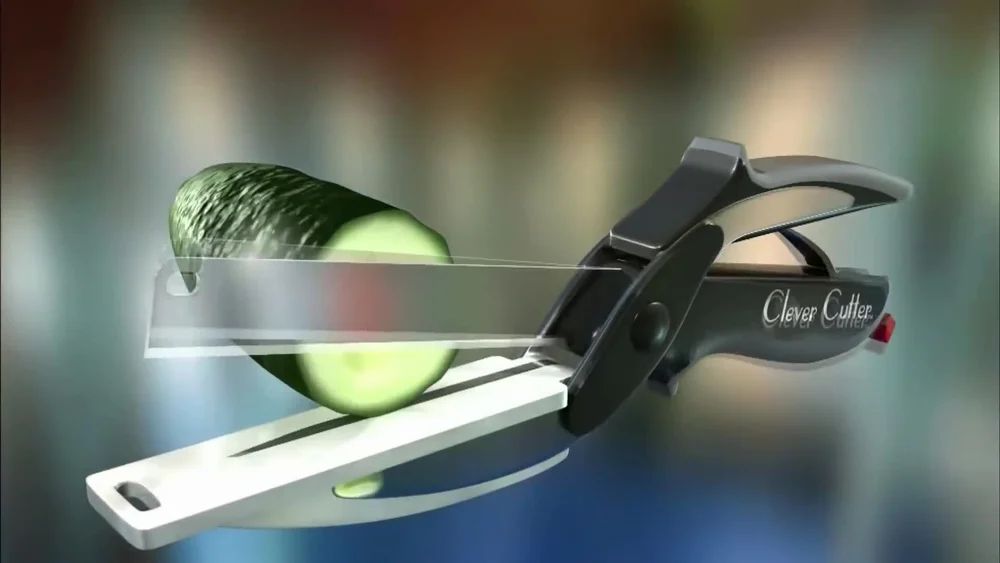 Black Plastic Clever Cutter 2 In 1 Knife And Cutting Board