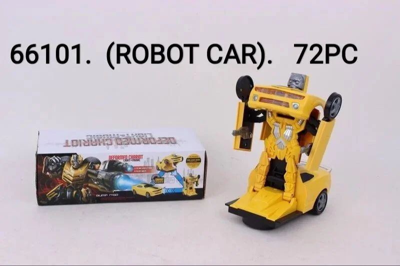 Multicolor Transformer Robot Car Toy (Yellow)
